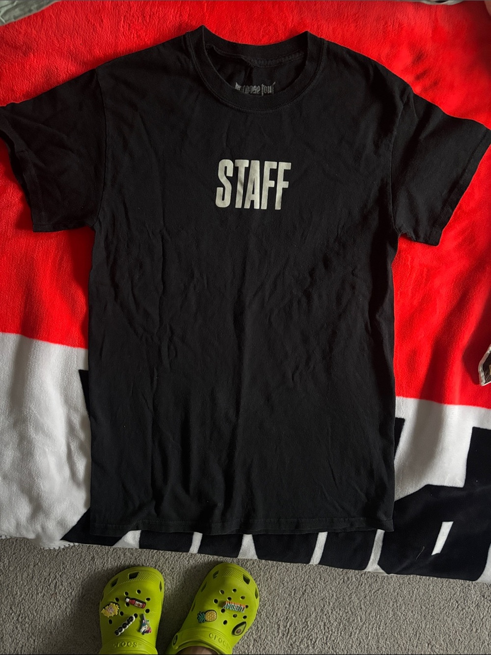 adidas Black 'STAFF' Short Sleeve Graphic Tee